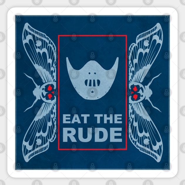 Hannibal Moth Eat the Rude Mask Sticker by OrionLodubyal